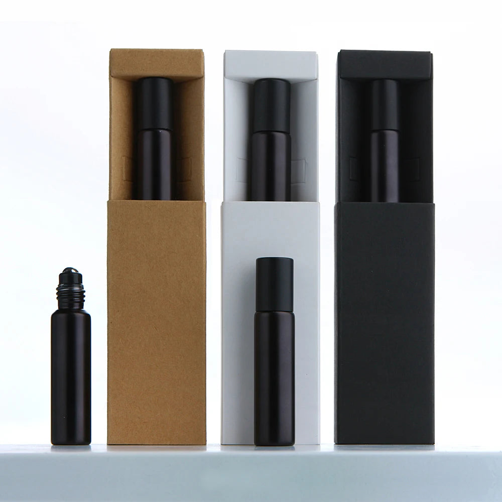 Matte Black Essential Oil Bottle With Box