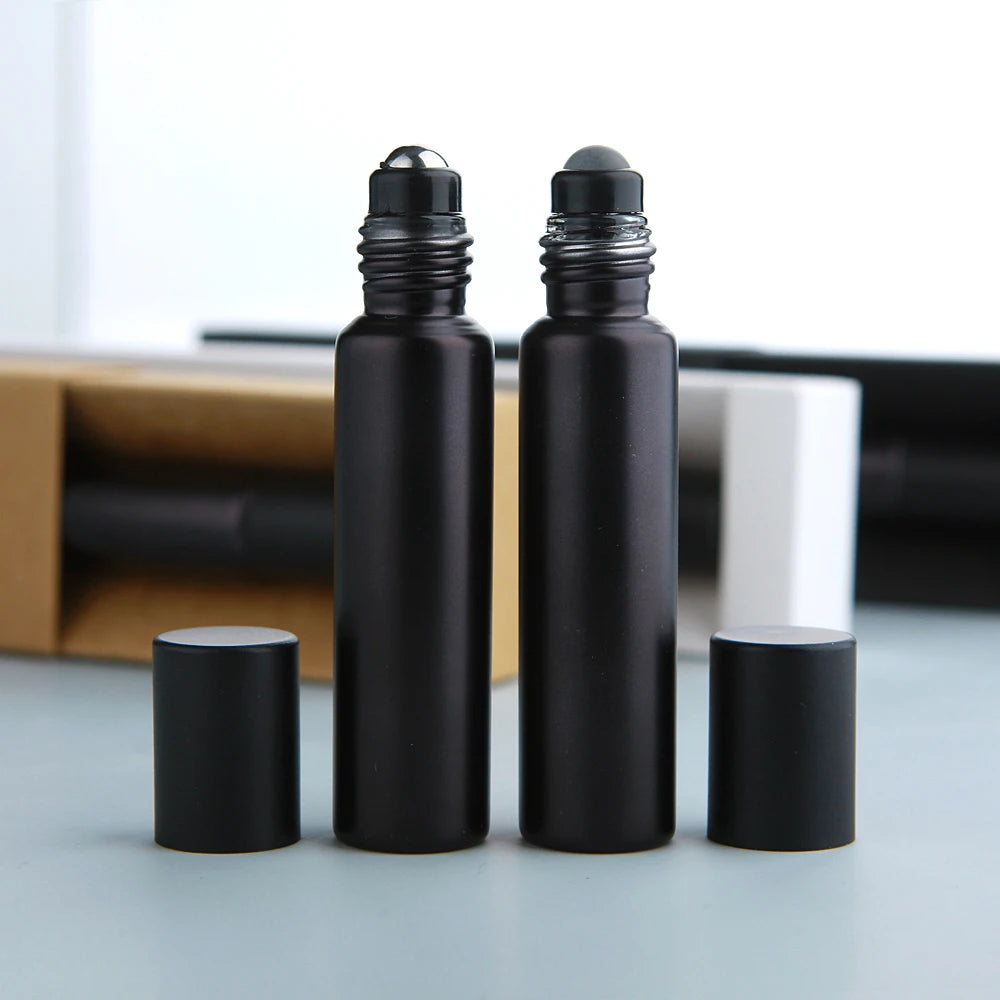 Matte Black Essential Oil Bottle With Box