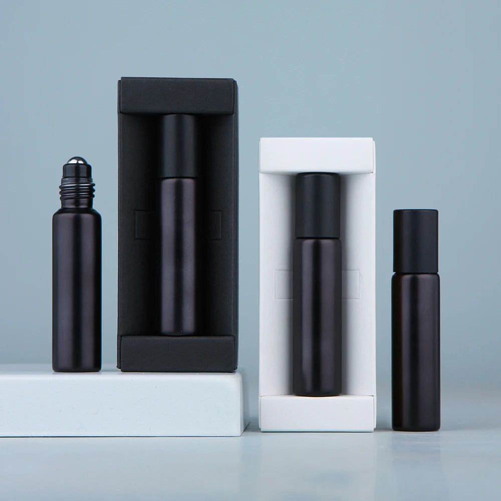 Matte Black Essential Oil Bottle With Box