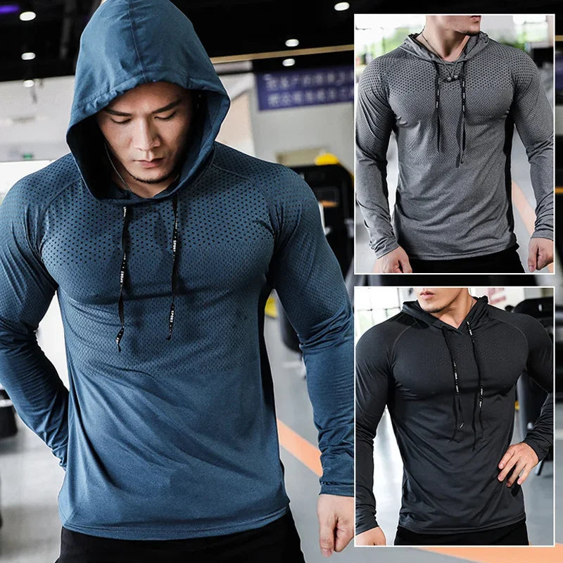 Mens Fitness Tracksuit Running Sport Hoodie Jacket